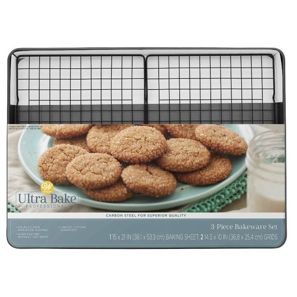 Wilton Ultra Bake Professional Carbon Steel 3 Piece Bakeware Set - Picture 1 of 8